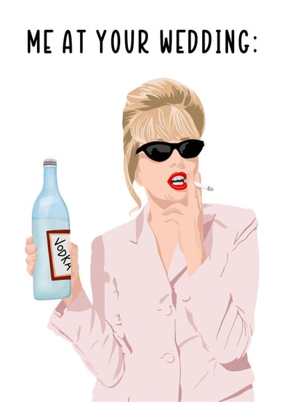 Patsy Absolutely Fabulous - Funny wedding card created by Daniella Illustrates