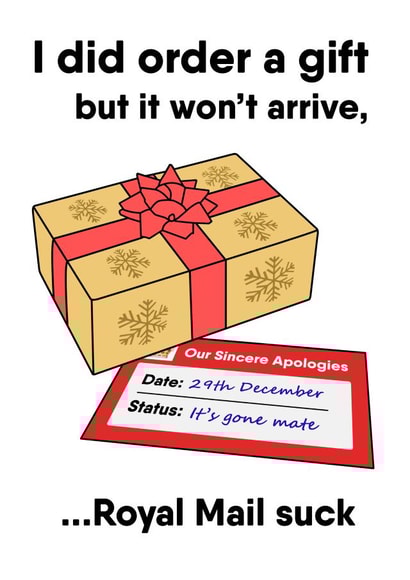 A Gift From Royal Mail Funny Christmas Card created by Daft as Duck