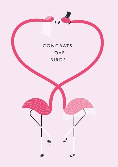 Flamingo Wedding Elegant Minimal Illustrated Card created by Betiobca