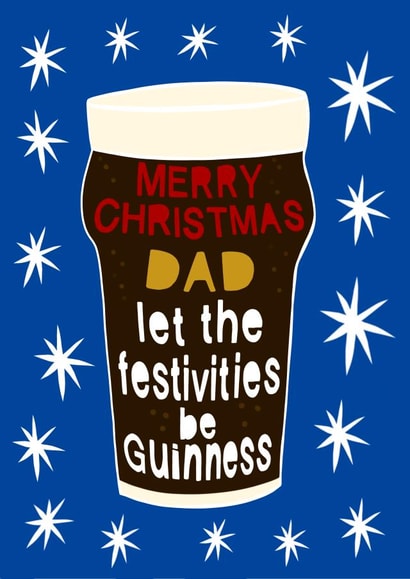 Funny Guinness Pun Christmas Card for Dad created by Running with Scissors