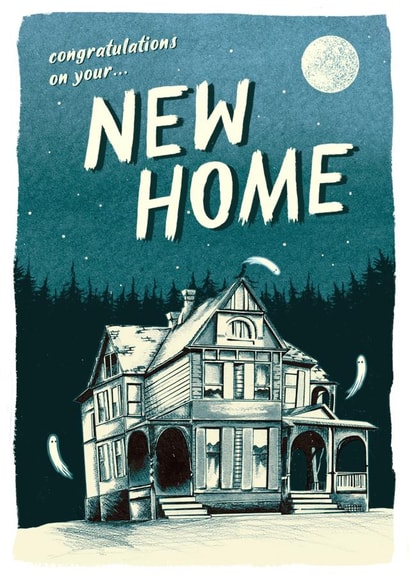 Traditional New Home Card - Haunted House - Congratulations On Your New Home created by Quiet Forest Illustration