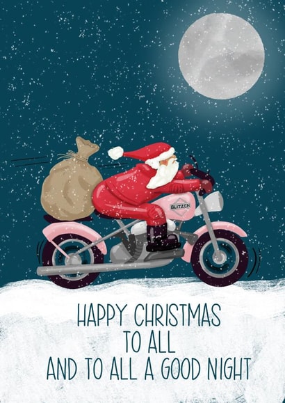 Biker Santa Christmas Card created by Silky Rose Design
