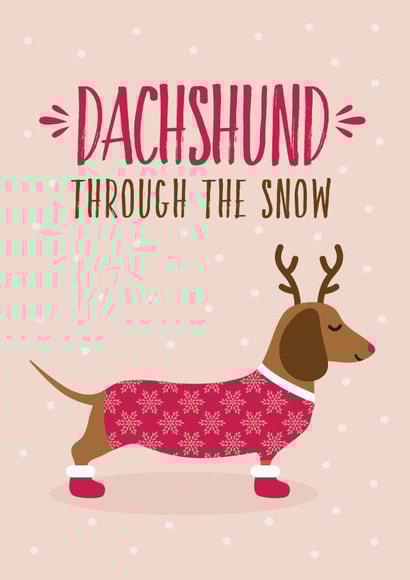 Dachshund through the snow Christmas created by Blush & Blossom
