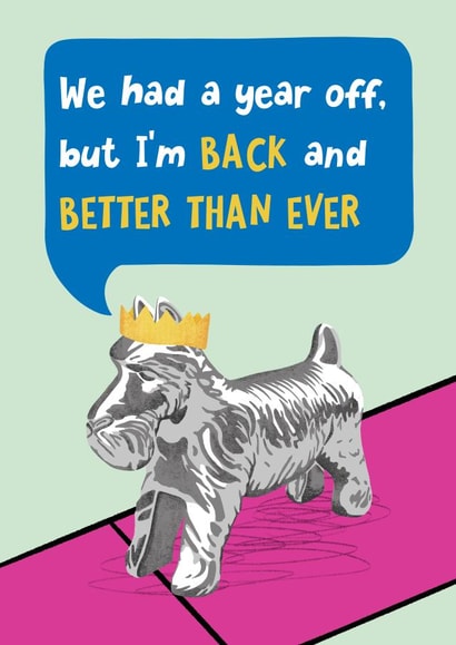 Time For Christmas Games monopoly dog created by Katherine Lynas