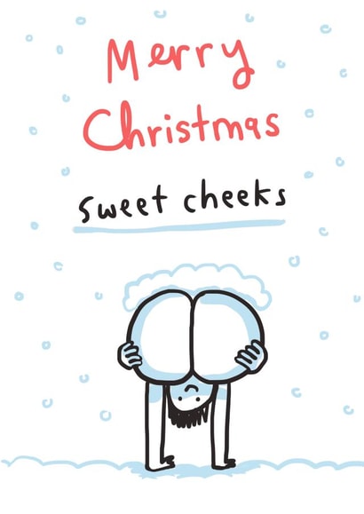 Funny Christmas card for other half or friend - Merry Christmas Sweet Cheeks created by Sarah Ray