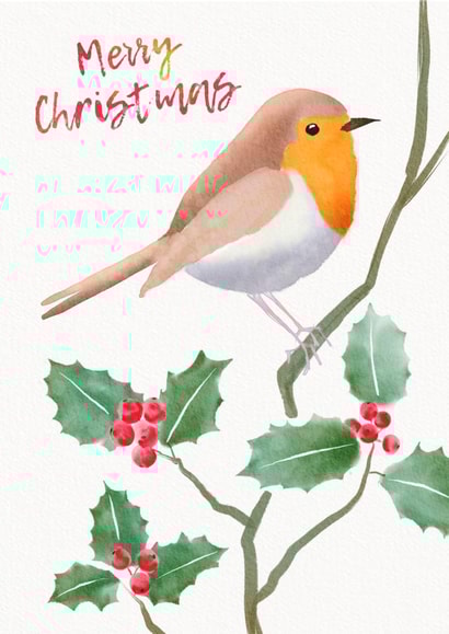 Watercolour Robin Christmas Card created by Dark Finch