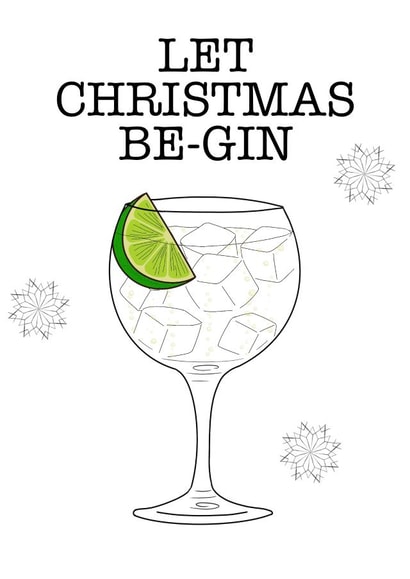 Gin themed Christmas card  created by Wooden It Be Precious
