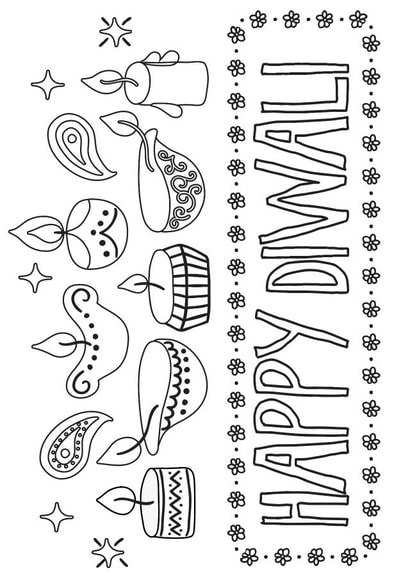 Happy Diwali Coloring Card created by Shilpa Singh