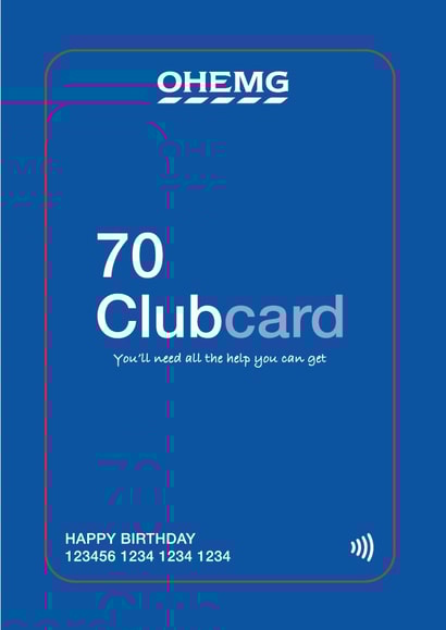 70 Clubcard - You'll need all the help you can get - Milestone Birthday created by Cards from Designers