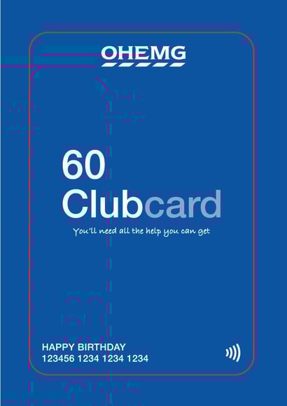 60 Clubcard - You'll need all the help you can get - Milestone Birthday created by Cards from Designers