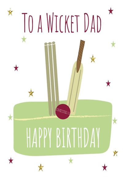 Cricket themed birthday card for Dad created by Missycards