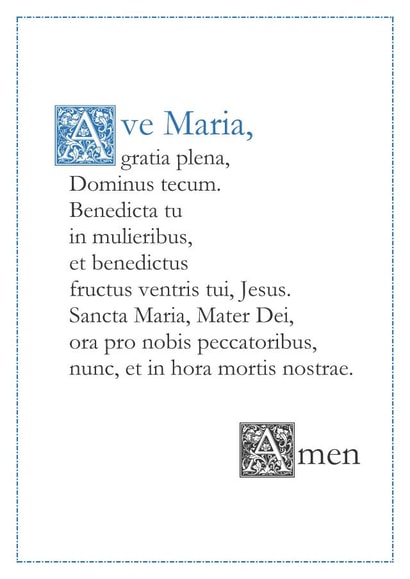 Ave Maria/Hail Mary prayer in Latin created by Orate Fratres