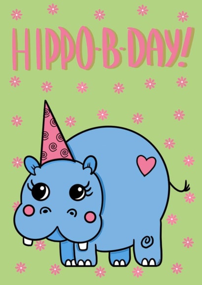 Hippo Happy Birthday Card created by Liisa Petrocchi
