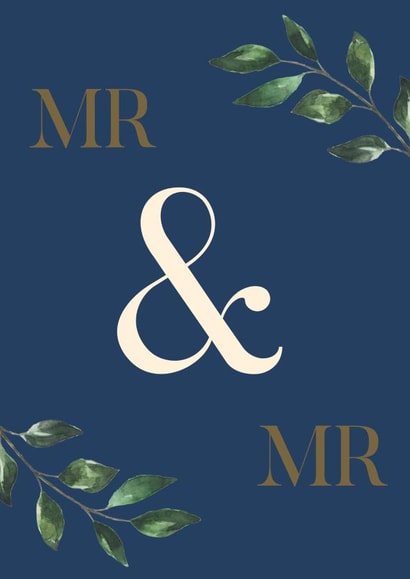 Mr & Mr - Blue Eucalyptus Wedding Card created by Party Piece Designs