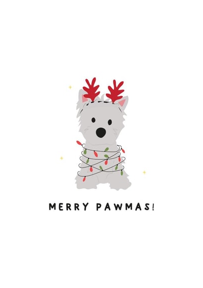 Westie christmas card created by Giggl Greetings 