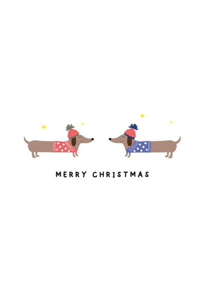 Sausage dog christmas card  created by Giggl Greetings 
