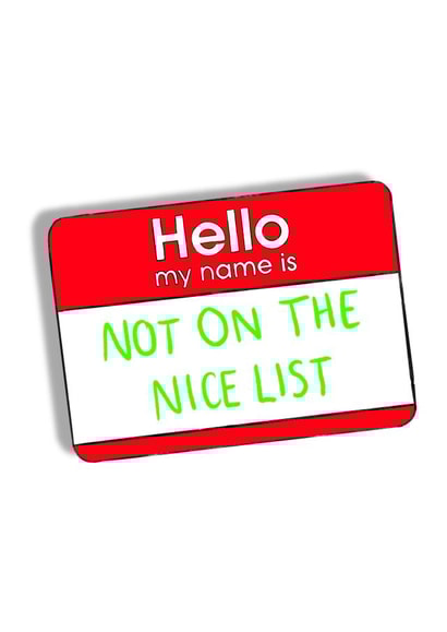 Not on the nice list Christmas card / funny christmas card created by EmilyKateCo