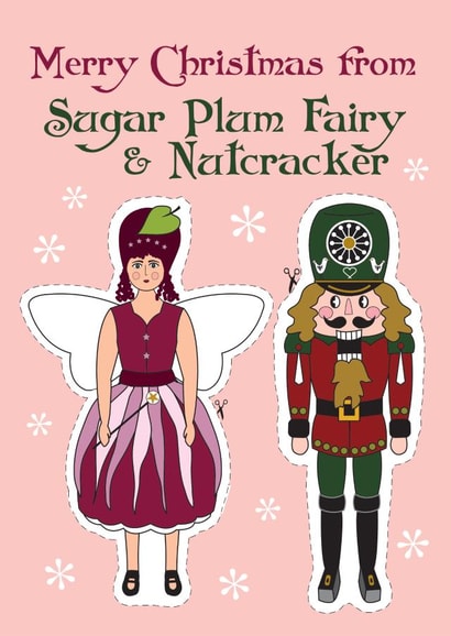 Nutcracker & Sugar Plum cut out decoration card created by Sal Roydhouse
