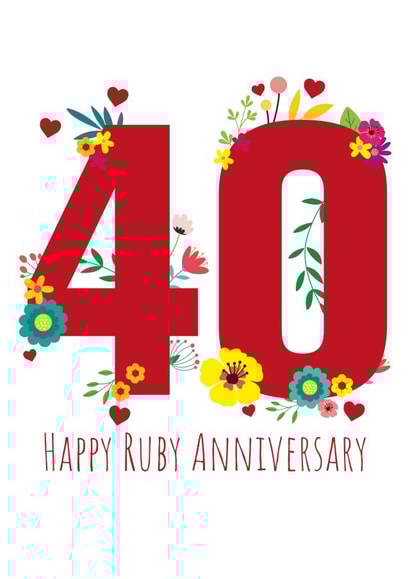 Happy Ruby Anniversary created by Yeti Design