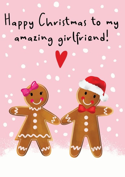 Amazing Girlfriend - Gingerbread - Christmas Card - Girlfriend - Cute - Gingerbread Couple - Christmas Card created by Amy Florence Design
