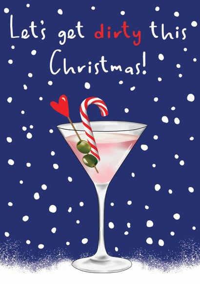Cheeky Dirty Martini Christmas Card 1001 created by Amy Florence Design
