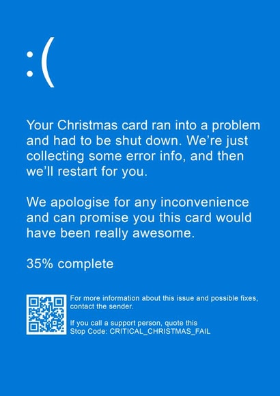 Computer Blue Screen of Christmas created by NerdShizzle
