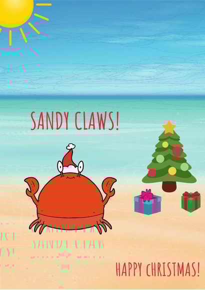 Sandy Claws Christmas Card created by Sand and Seagull