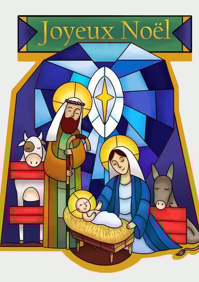 Stained glass Nativity Christmas card created by @Alisha Vas