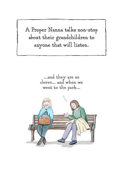 Proper Nanna card created by Evie Garnett Designs