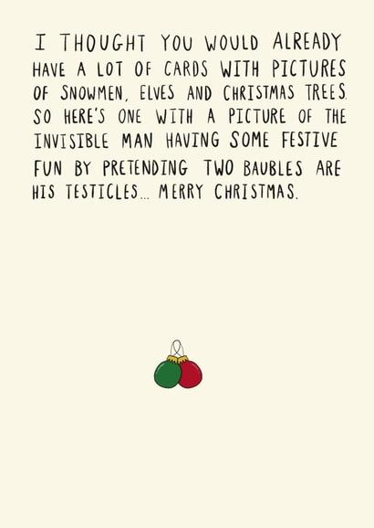 Invisible Man Christmas Card created by Floydie