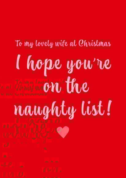 to my lovely wife naughty list card created by Dani Verbeeten