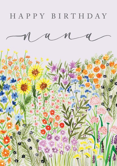 Preety floral Happy Birthday Nana card created by Making Meadows Ltd