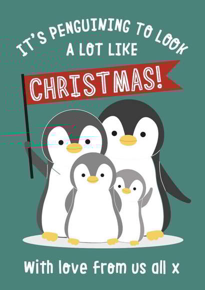 Penguin Christmas Wishes from Us All created by Wink Design - Michelle Roberts