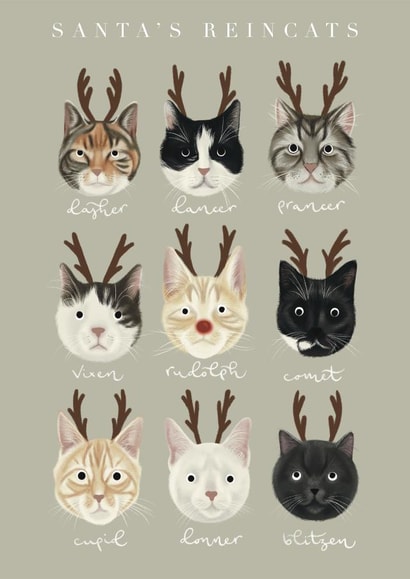 Santa's Reincats created by Hope Olivia Illustrations