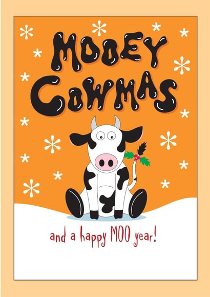 Cute cow Christmas greetings created by Wicked Poppy Designs