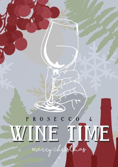 Prosecco & Wine Time Merry Christmas created by UhOh