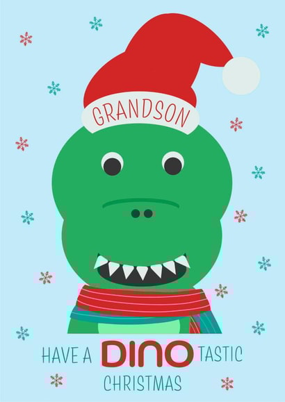 T-Rex Christmas Card for Grandson created by Simply Nix