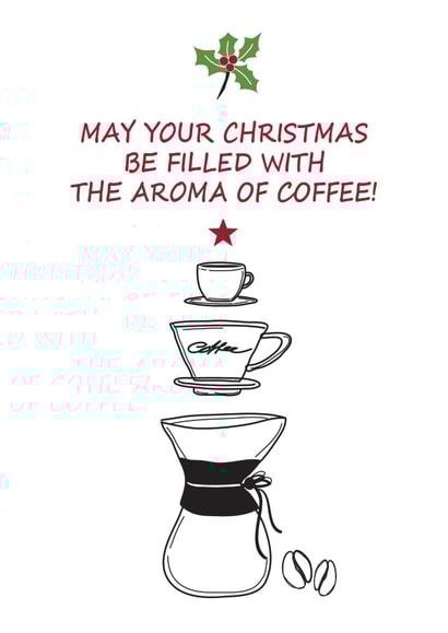 Coffee lovers Christmas card created by Wicked Poppy Designs