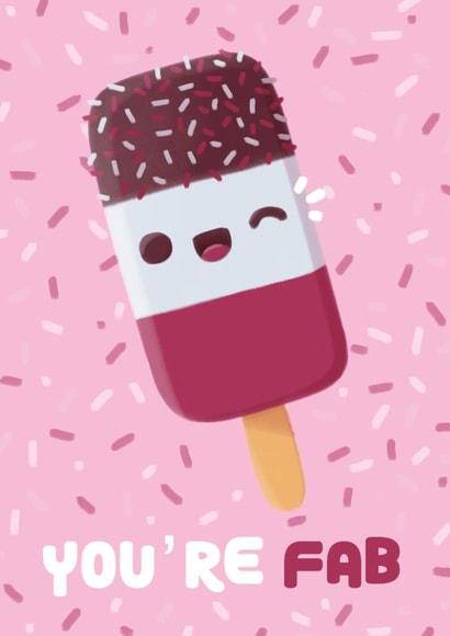 You're Fab - Cute and Funny Card created by The Vegan Pug