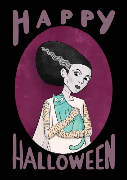 Happy Halloween From Frankenstein's Cat created by Drawn to Cats