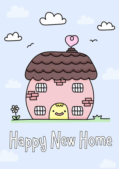 Cute New Home Card - House - Happy New Home created by OkayDoodle