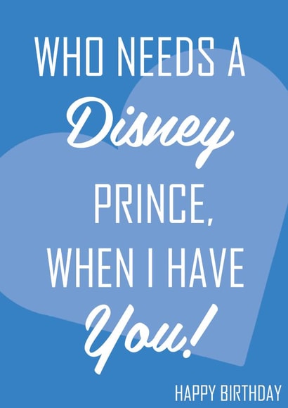 Disney Prince/Princess - Happy Birthday Card 1000 created by Vale Designs