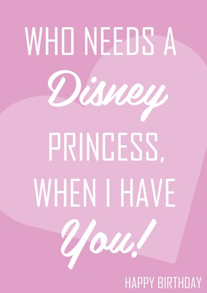 Disney Prince/Princess - Happy Birthday Card 1001 created by Vale Designs