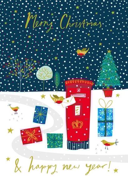 Traditional Christmas Card - Post Box - Winter Snow Scene created by Jessica Hogarth