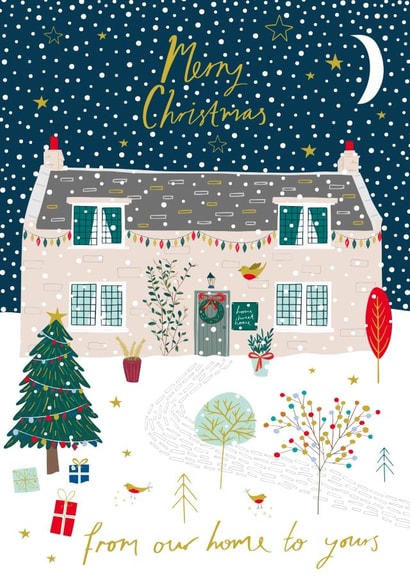 Merry Christmas From Our Home To Yours - Cottage - Snow - Traditional - Festive - Home - Christmas Card created by Jessica Hogarth