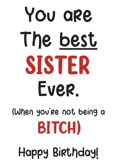 Rude birthday card for sister. created by Nidd And Rigg!