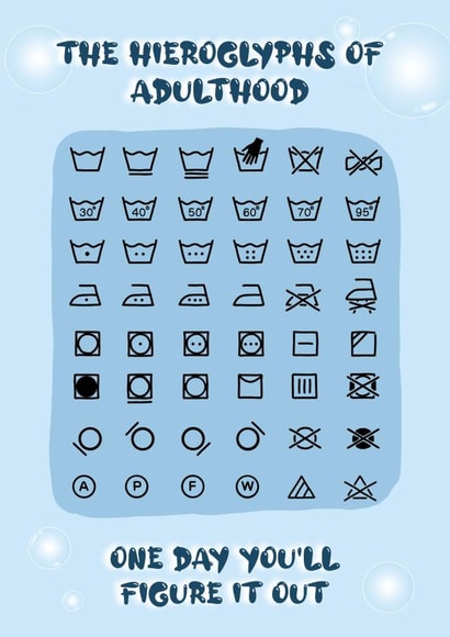 Washing Symbols Birthday Card created by Italiceize Designs