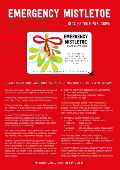 Emergency Mistletoe Funny Christmas Card created by Wit & Wisdom