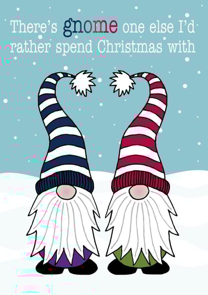 Gnome male couple Christmas card created by Gellie Design