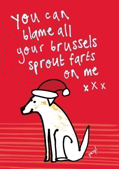 Brussels Sprout Farts From the Dog card created by Bow & Bell